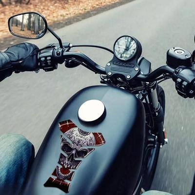 3D Motorfiets Schedel Sticker Decal Brandstoftank Pad Beschermer Retro Decoratief Voor Accessoires J2q9
