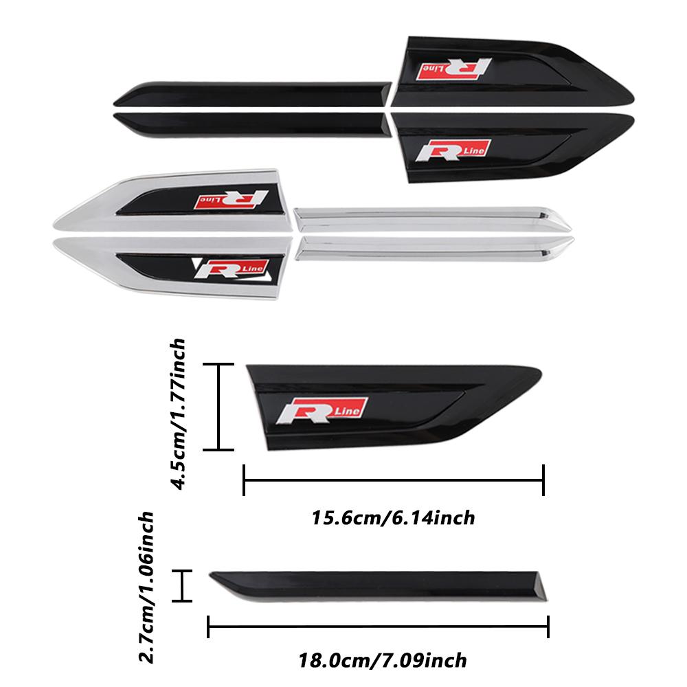 For VW 17 to 17 years ago Tiguan L Cool 2pcs Car Body Fender Side 3D ABS Plastic Knife Side Emblem VW Rline GTI Logo Valve Cap NG5