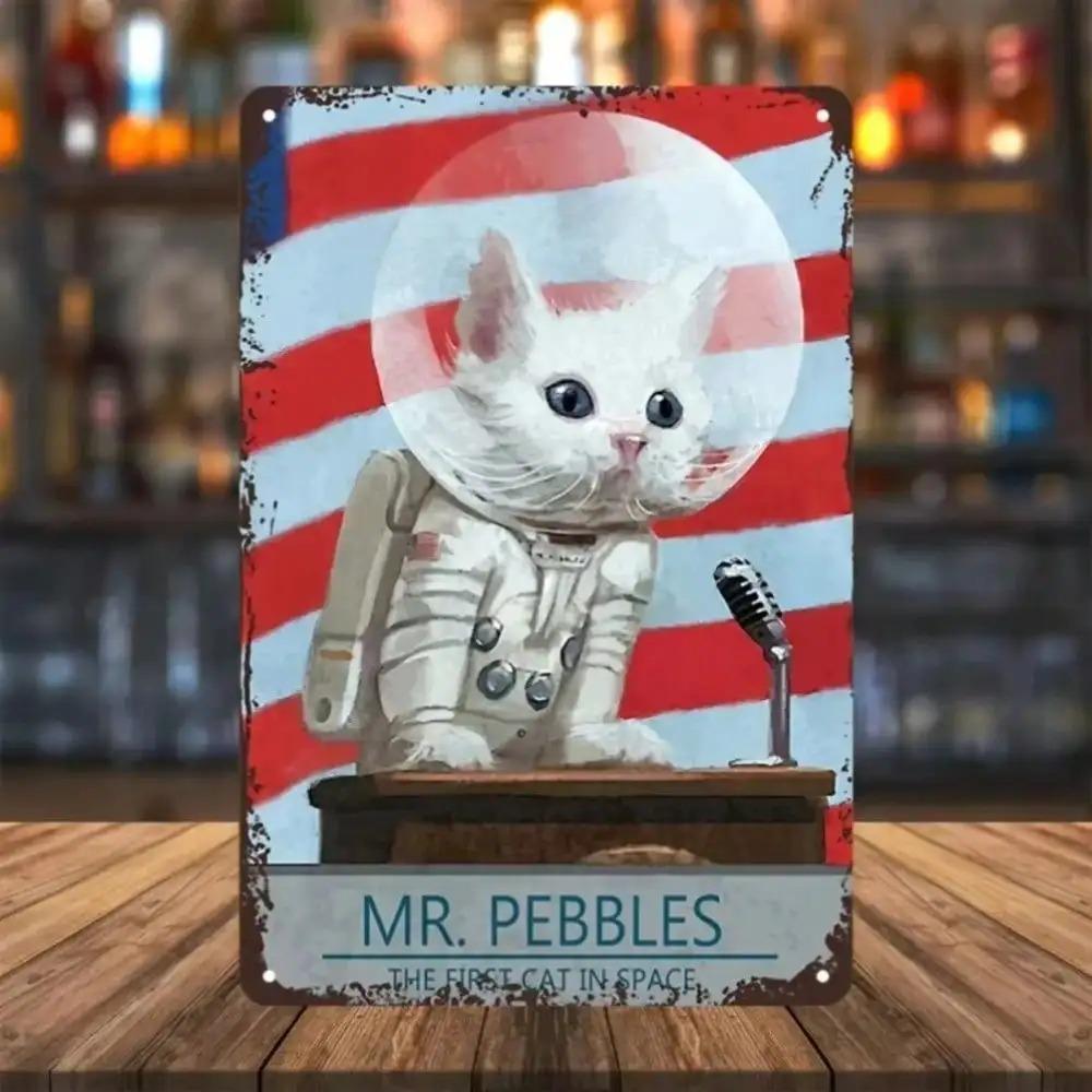 Vintage Mr Pebbles Tin Sign Retro Metal Wall Art Decor for Living Room Bedroom