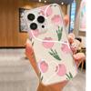 Powder Tulip Anti-Drop Clear Case for iPhone 14/15/16/17 Pro Max