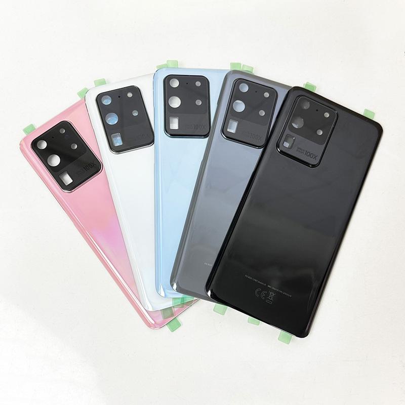 SM-G988 Back Glass Cover For Samsung Galaxy S20 Ultra 5G, Back Door Replacement Battery, Rear Housing Cover + Camera Lens