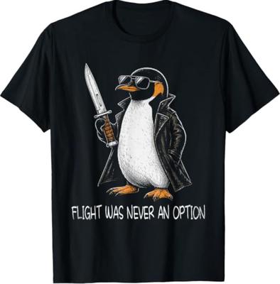 Il Volo Non È Mai Stato un'Opzione Pinguino Tattico Divertente Meme Umorismo Maglietta