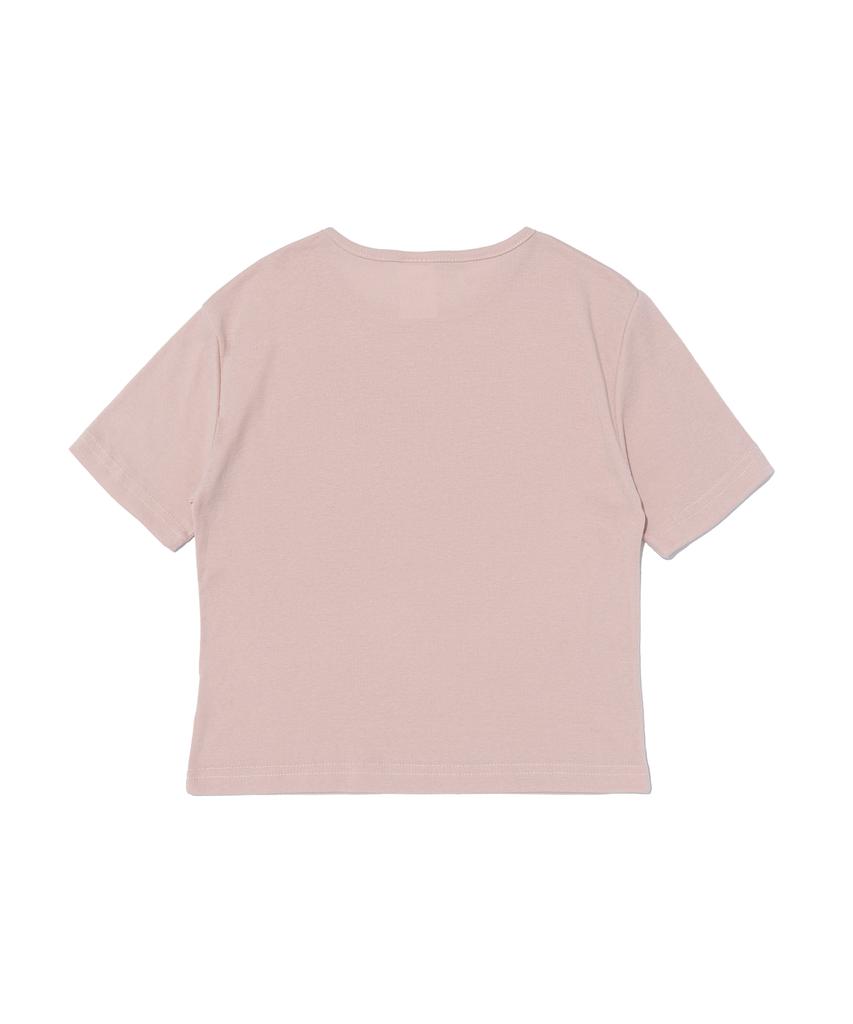 OUNDERR Dot Logo Crop Short Sleeve T-Shirt (Pink)