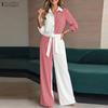 ZANZEA Women Long Sleeve Blouse and Long Pants Casual Two Piece Suit Sets