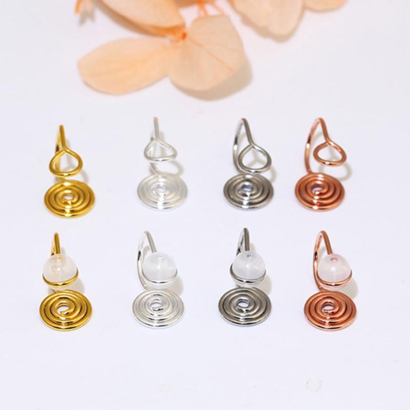 10 Pairs Hypoallergenic Clip-on Earrings Converter Round Flat Back Coil Earring Clip Converter for None Pierced Ears