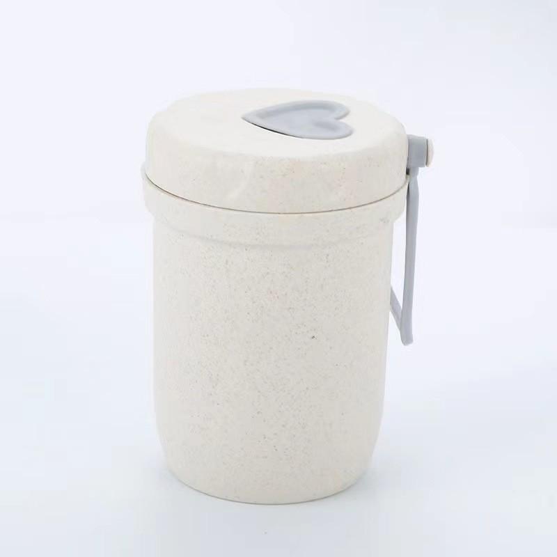Eco-Friendly Wheat Straw Bento Box with Spoon & Chopsticks - Japanese Style, Portable Lunch Box with Compartments