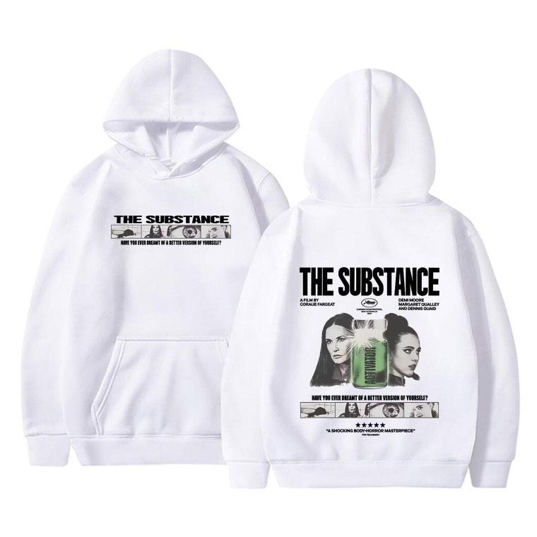 Horror Movie The Substance Graphic Print Hoodie Men Women Fashion Trend Streetwear Male Casual Fleece Polyester Oversized Hoodies