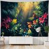 Bohemian Style Tapestry, Tropical Plant Art Wall Hanging, Psychedelic Home Background Decoration, Available In Various Sizes