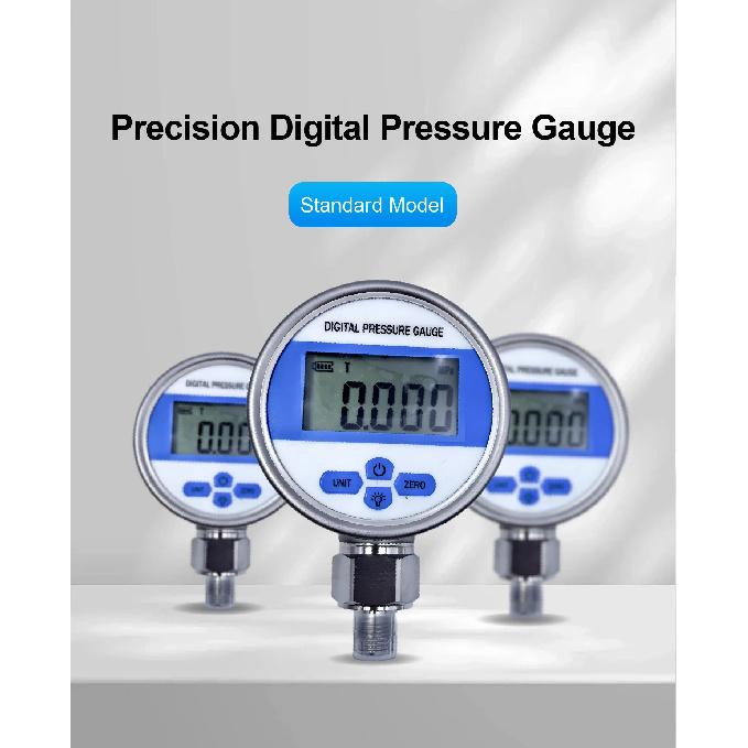 YB80A Digital Pressure Gauge YB-80A Stainless Steel IP65 Industrial Electronic Manometer Vacuum Hydraulic Oil Gas LCD