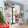 2pcs 2D Flat Printing Merry Christmas Popular Drapes Merry Christmas Santa Tree_a Fabric Without Electricity Family Party Use