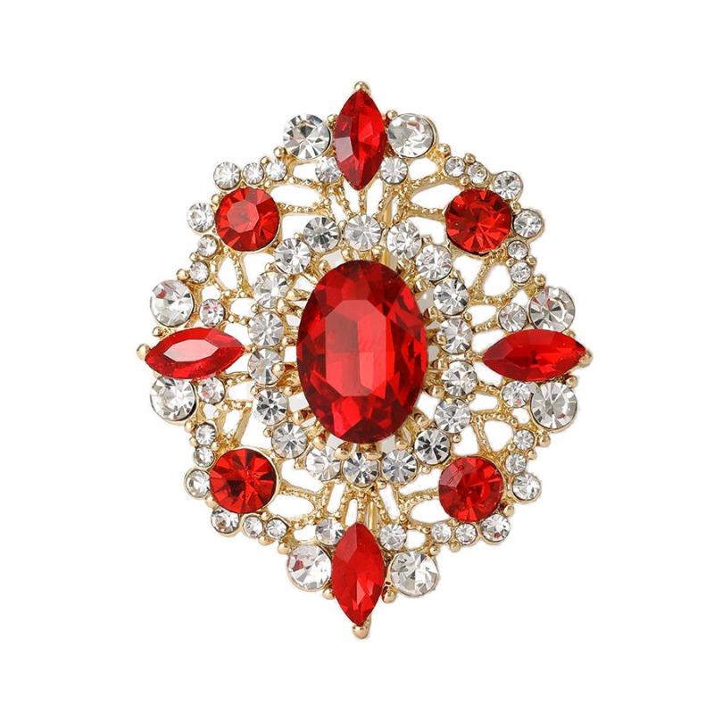 

Придворные Ретро Броши Высококлассные Женские Роскошные Кристальные Значки Модные и Индивидуалистичные Булавки Пальто Корсажи и Аксессуары красный/золотой