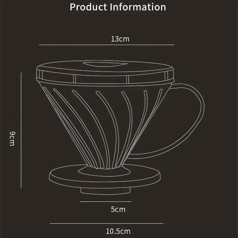 Plastic Hand Brewed Coffee Filter Cup Reusable Espresso Coffee Dripper Funnel Barista Brewing Tool Funnel Filters Coffeeware