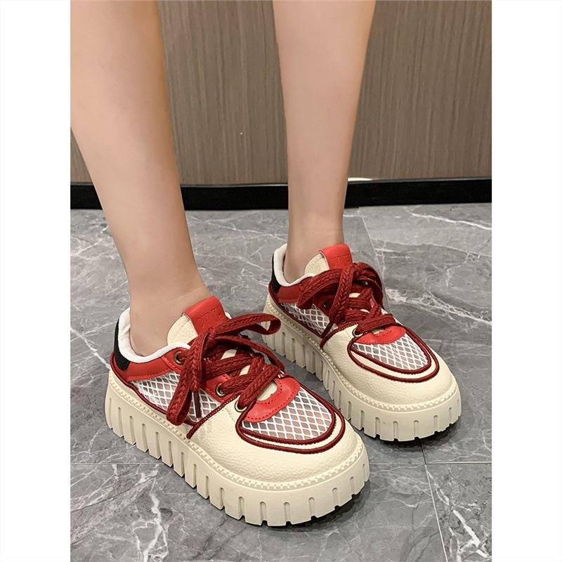 Thick-soled breathable little white shoes women's 2025 autumn new versatile casual sports shoes women's mesh lightweight board shoes women