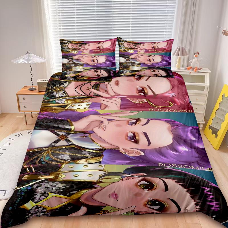 K-Pop Rumi Juego de Funda Nórdica de 3 Piezas D-Demonio H-Cazadores Juego de Cama Funda de Edredón Decoración Dormitorio Adolescentes Niños