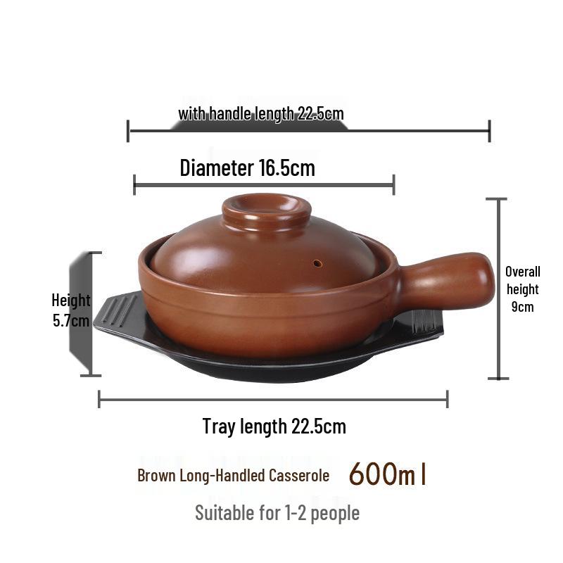 Жаропрочная глиняная кастрюля для риса с ручкой – Идеально подходит для приготовления риса и лапши, Коммерческая керамическая глиняная посуда.