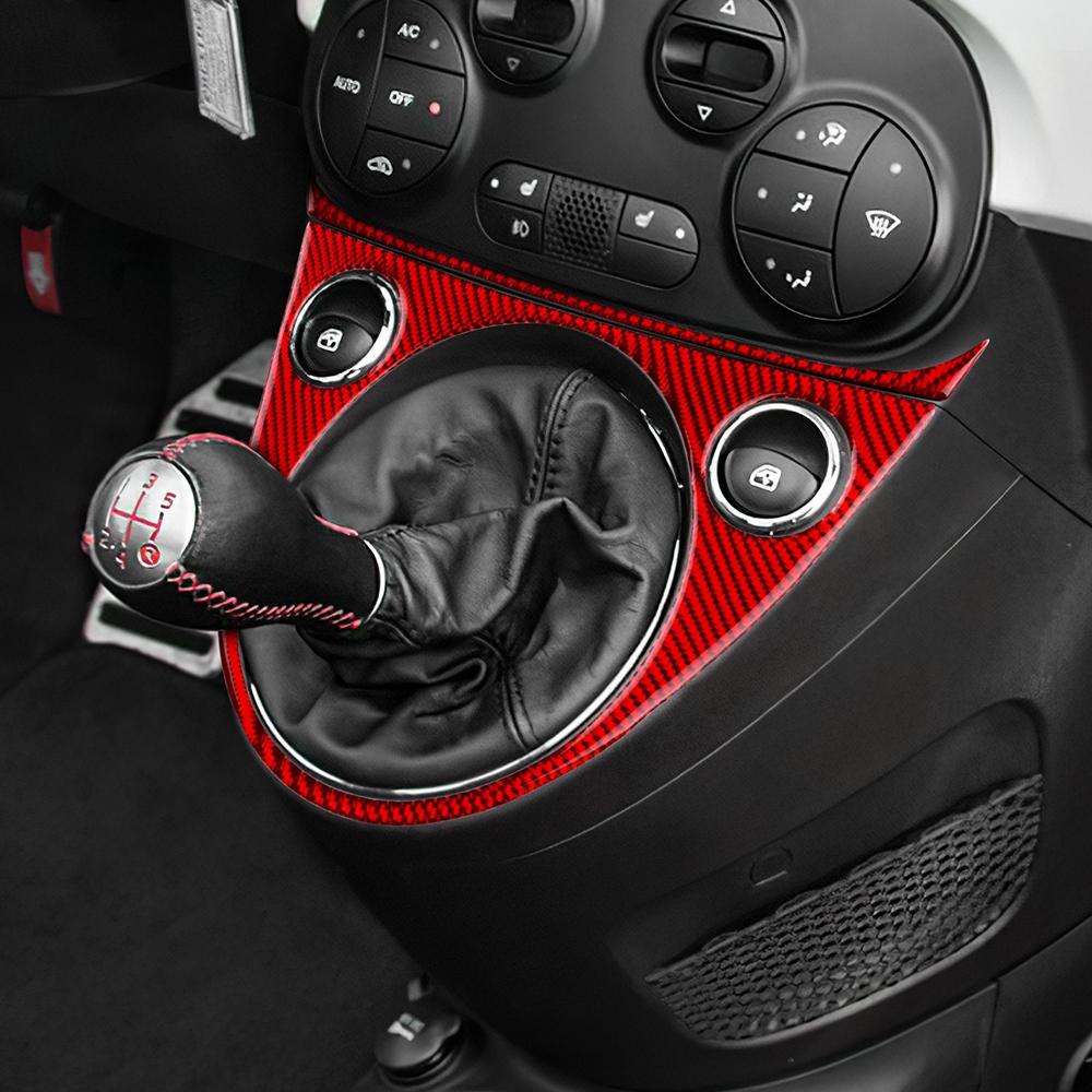 Soft Carbon Fiber For Abarth 595 2016 2017 2018 2019 2020 2021 2022 2023 For Fiat 500 2011-2023 Manual/Automatic Gear Shift Trim