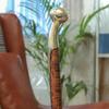 Wooden Walking Cane with Polished Brass Handle Hand-Carved Nautical Floral Design Walking Stick Elegant Cane for Men Collector’s Gift