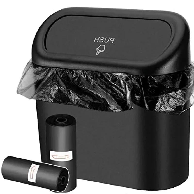 Car Trash Can and Storage Bag, Mini Storage Pouch, Multi-functional Car Seat Back Door with Lid Storage Box