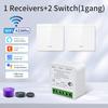 Tuya WiFi Smart Switch 433MHz Relais Empfänger Kabellos 1/2/3-fach 86 Wandpanel Schalter APP-Steuerung Funktioniert mit Alexa Google Home