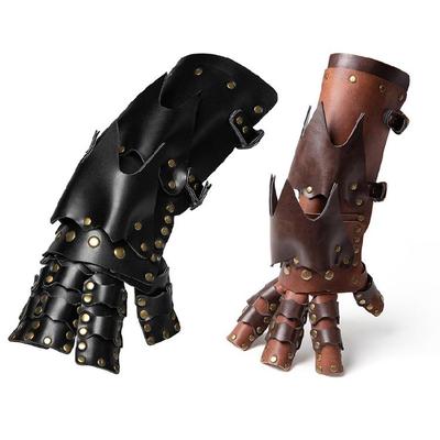 Leather Fingerless Glove Steampunk Leather Gloves for Halloween Party Props