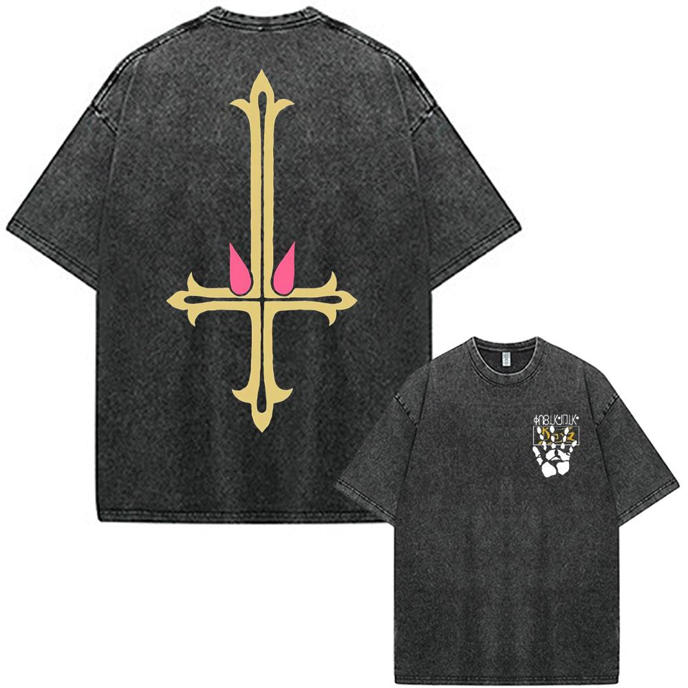 2026 Hot Sale Anime Hunter X Hunter Killua Zoldyck Meruem Manga Vintage Washed T-shirt Men Women Fashion Casual Cotton Short Sleeve T-shirts Top