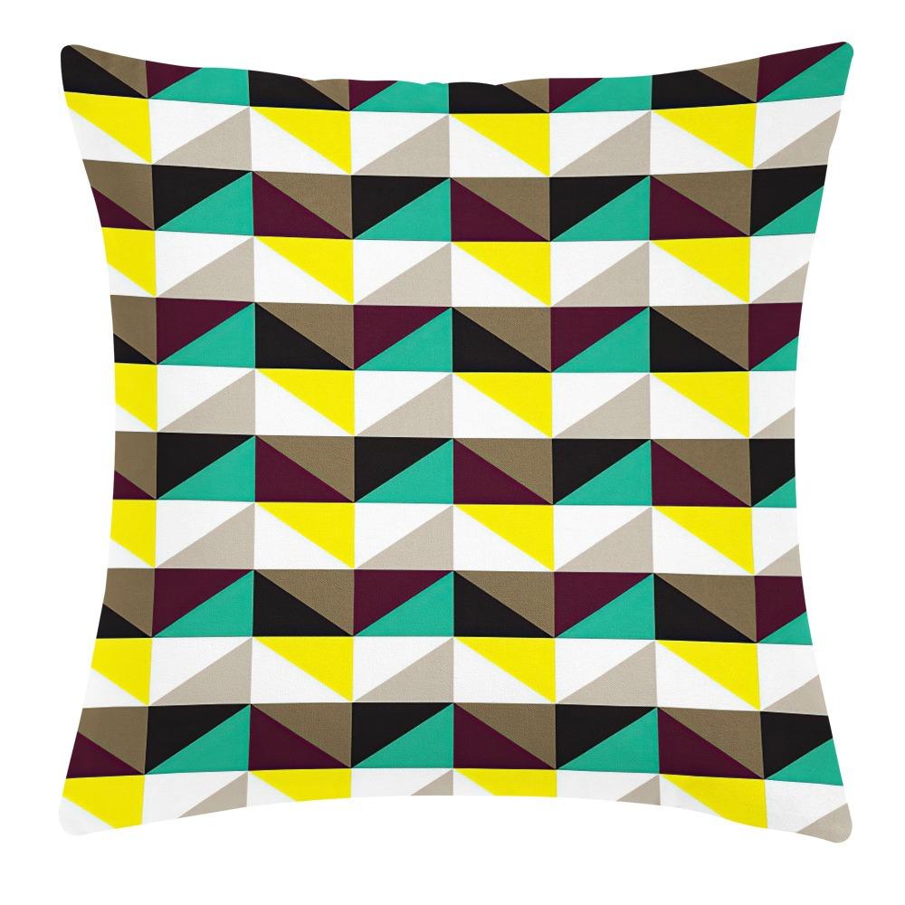 Colorful Geometric Pattern Pillowcase Dormitory Decoration Office Living Room Sofa Home Pillowcase