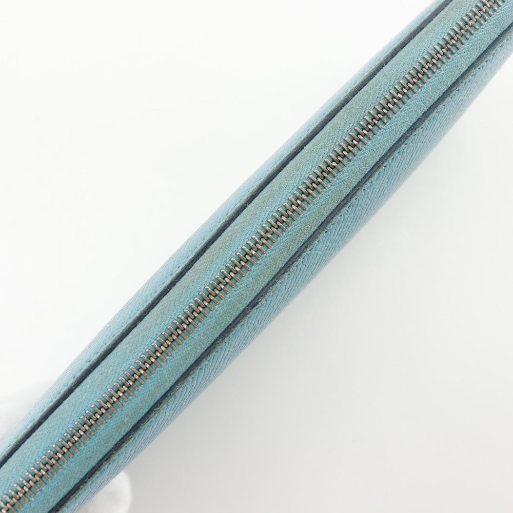 HERMES Azap Silk in Long Purse Blue Dunol light blue Epsom Women Used