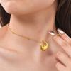Modeschmuck, Edelstahl-Perlenkette Geometrischer Anhänger Goldene Halskette