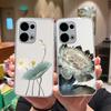 For Oppo Reno 13 Pro Phone Cases Leisure Flower Transparent Back Cover For Oppo Reno13 Pro 13Pro 5G Soft Slim Anti Drop Housing