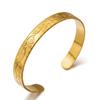 Fashion Vintage Flower Cuff Bracelet for Women Trendy Gold Color Metal Wide Flower Opening Bangles Charms Elegant Party Jewelry