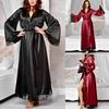 Women Sexy Silk Kimono Dressing Gown Bath Robe Babydoll Sxey Lingerie Set Nightdress