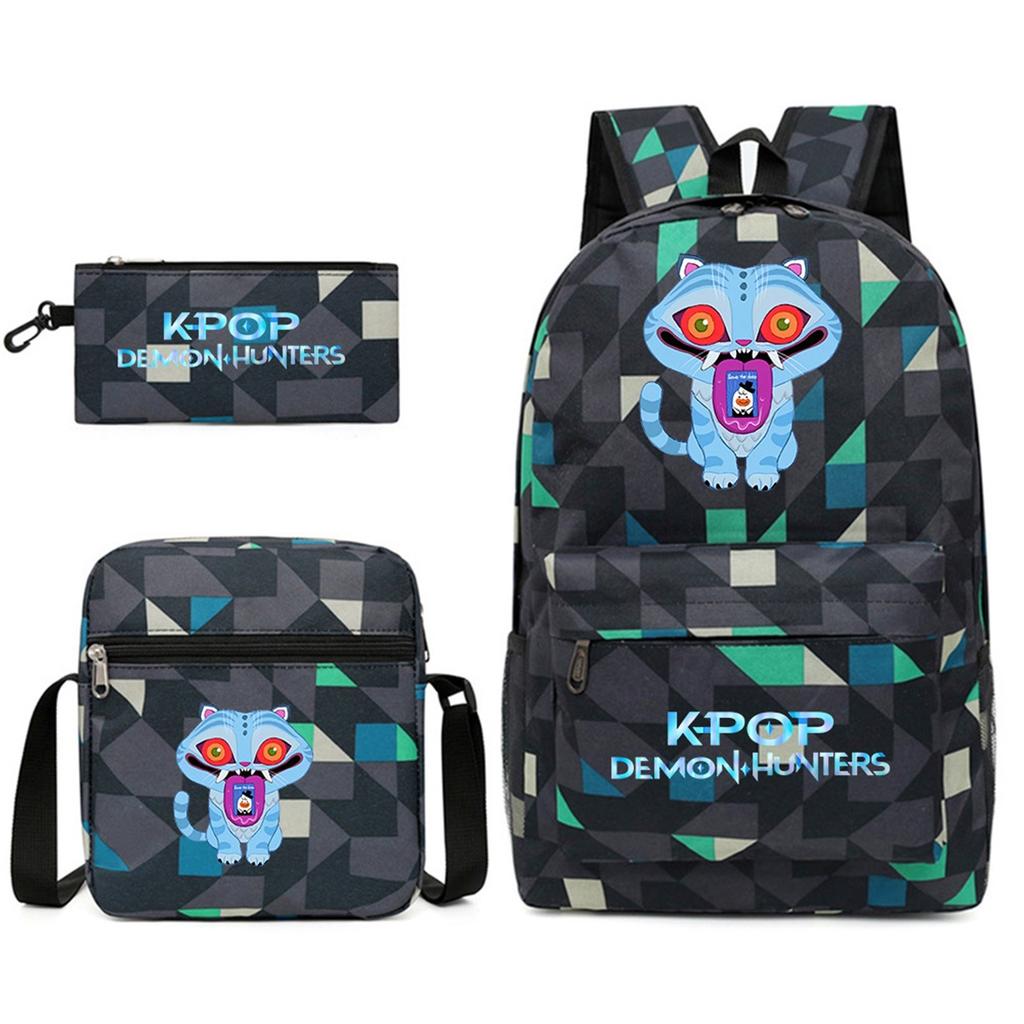 Movie Peripheral Print Backpack, School Bag Student Campus With Plush Ball Backpack