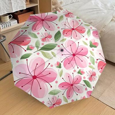 1PC Floral Pattern Umbrella-8-Rib Reinforced Portable Folding Travel Suitable for All Seasons Outdoor Daily Use Is an Ideal Choice -F376