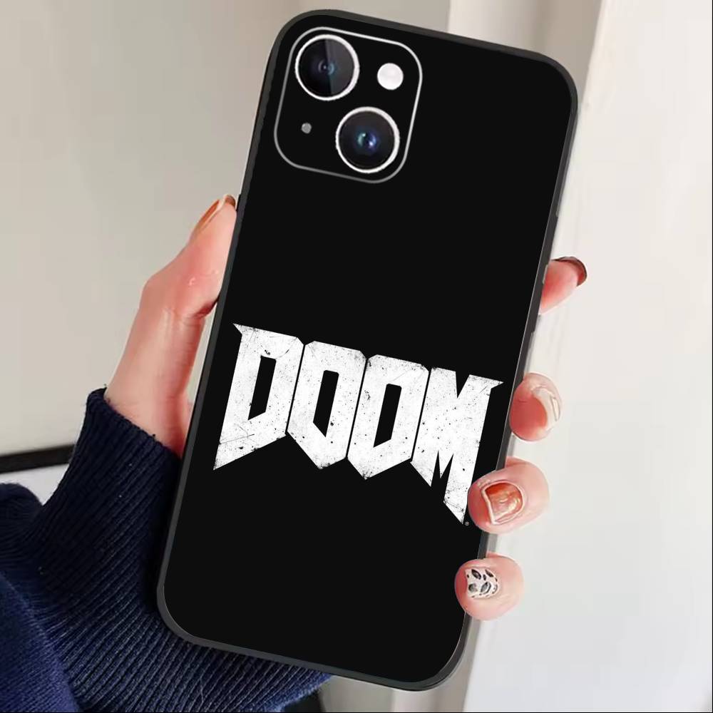 

G-Game D-doom Phone Case For iPhone 17 16 15 14 13 12 Max Plus Silicone Black Cover iPhone16plus