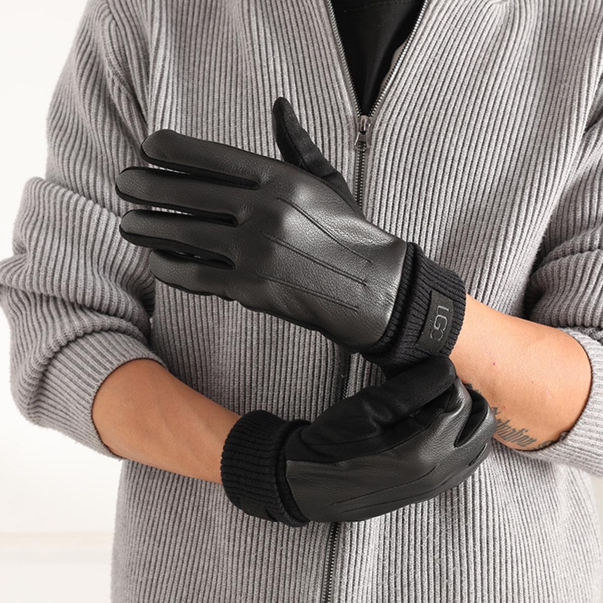 Зимние перчатки из ПУ с сенсорным экраном для улицы, велоспорта, вождения, кожаные перчатки, защита от холода, мужские, теплые рабочие перчатки, зимние аксессуары