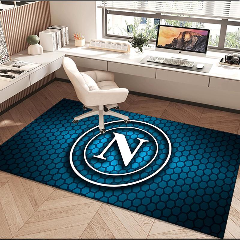 1PC Rug Electric Blue Napoli Logo Carpet, Chair Rug,Area Rug for Office Bedroom Living Rooms Bedroom, Doormat Decor Christmas Fan Gifts