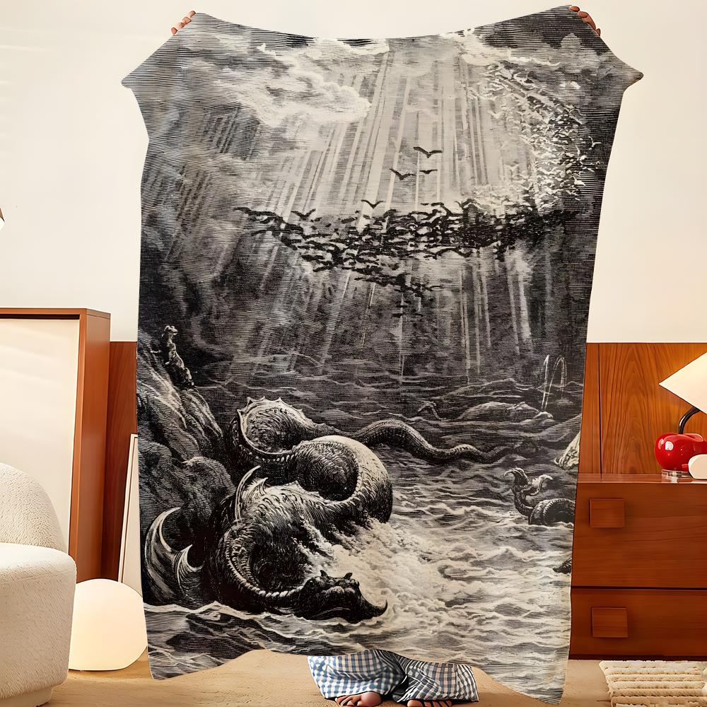 Artist G-Gustave D-Dore Throw Flannel Throw Blanket, Lightweight Cozy, Durable Washable cute Cool