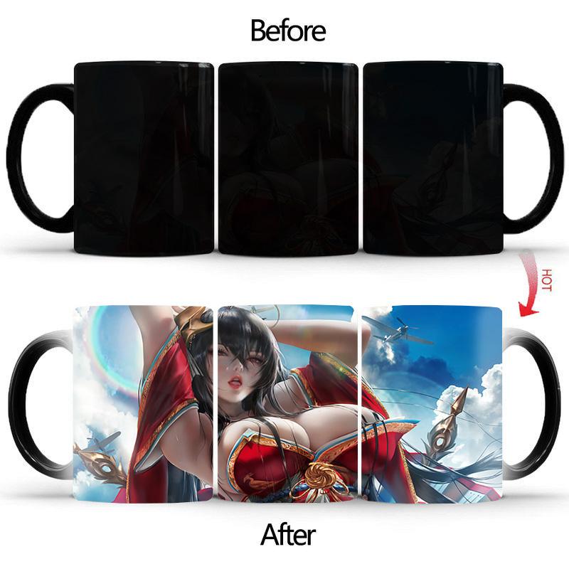 Creative Big Chest Female Magic Mug BSKT-077 Coffee Cup Porcelain Mugs Free Shipping Discoloration Cups Color Change Cup Ceramic