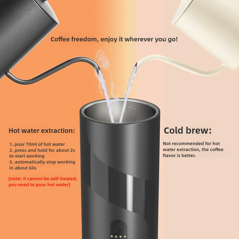 Portable Mini Coffee Machine USB Rechargeable Wireless Espresso Maker for Capsules Compact Travel Design