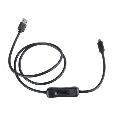100cm USB A To Type C Extension Cable with Power Switching Button, Data Charging Cord for LED Light, Fan, Lamp