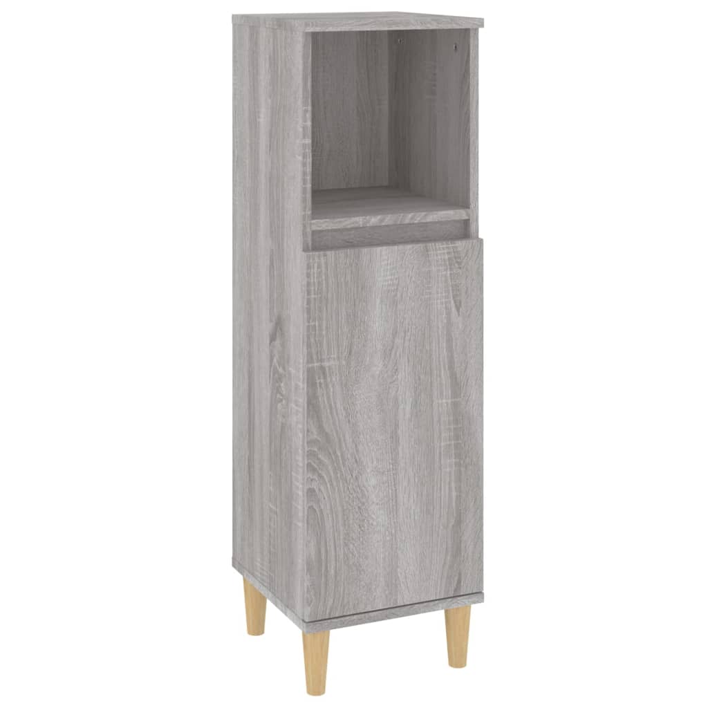 Bathroom Cabinet Grey Sonoma 30x30x100 Cm Particleboard