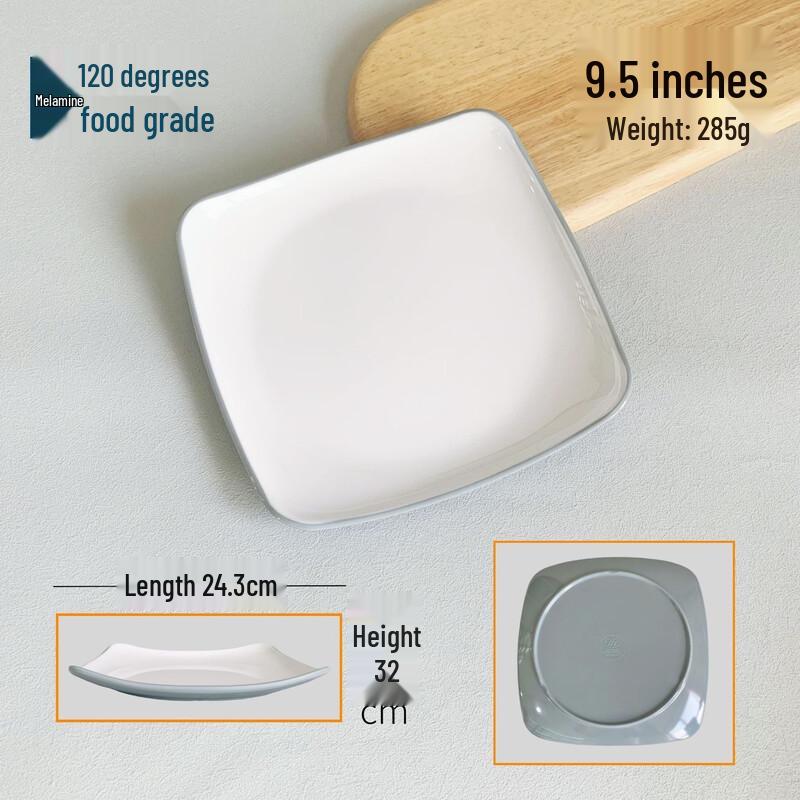 Bicolor Melamine Square Plate