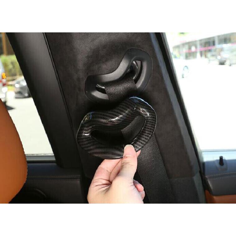 For BMW X7 G07 - Carbon Fiber Style Seat Belt Adjustment Cover Trim 2PCS