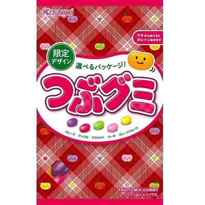 Kasugai Confectionery “Tsubu Gummi” 80g Četri veidi ierobežota laika drupināmu gumiju iepakojumu.Četri ty Četri veidi ierobežota laika drupināmu gumiju iepakojuma
