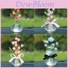 Modern Crystal Artificial Flower Car Ornament With Alloy Base For Interior Decor