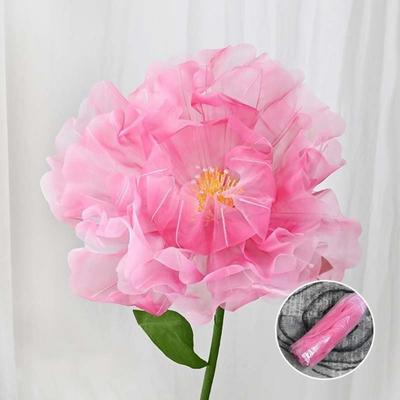 Window Display 3D Big Simulation Flower Hollow Large Fake Flower Hanging Gauze Peony Photography Props Wedding