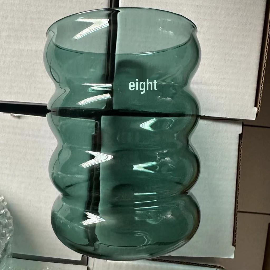 Colored Double-Walled Spiral Glass Cup: Ideal for Milk, Coffee, Mousse, Juice At Home or Office.