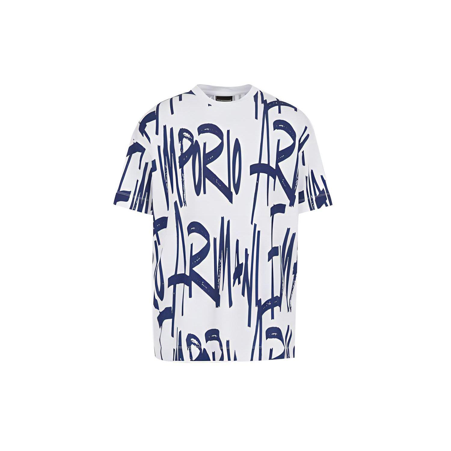 Emporio Armani FW21 Капсула Лого Короткий рукав Футболка Мужские топы Белый 6K1TCU-1JUVZ-F165 XL