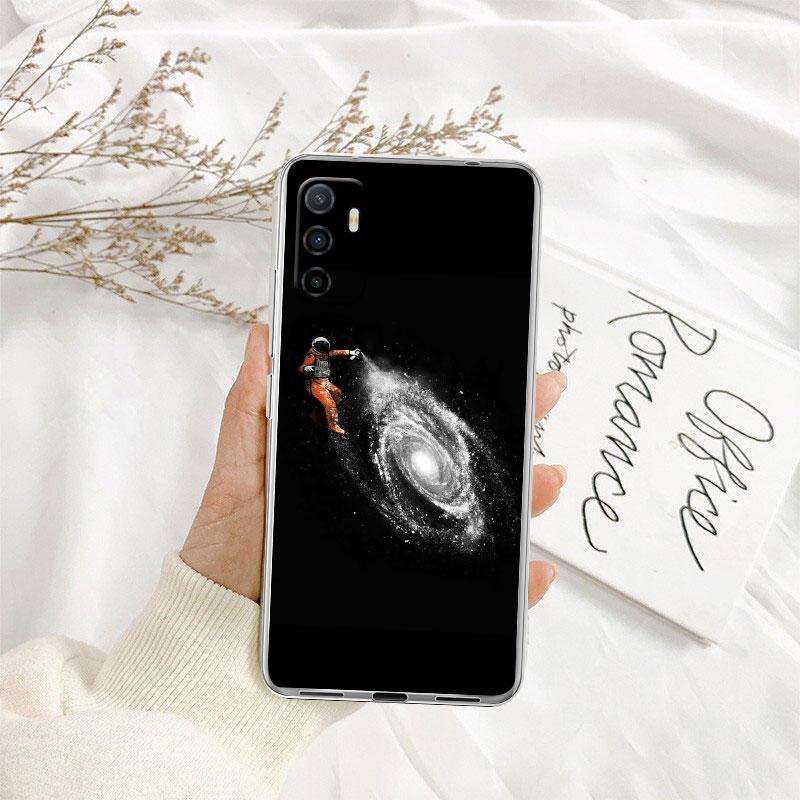IK2 Abstract Space Astronaut Transparent Phone Case for Motorola Moto G7 G8 G9 G84 G85 G73 G24 G15 Z2 Play Power Plus
