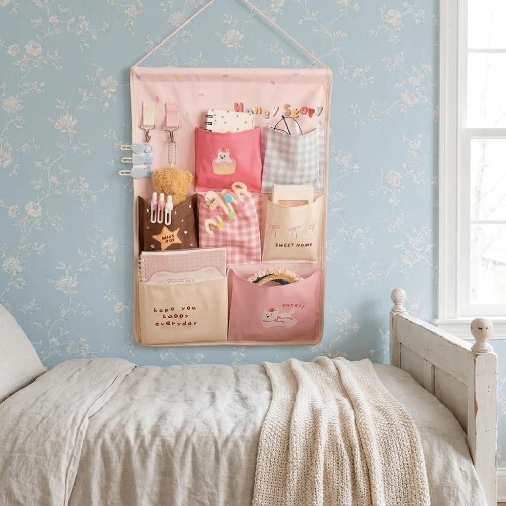Large Capacity Wall Hanging Storage Bag 4/7 Pockets Socks Storage Bags Dormitory